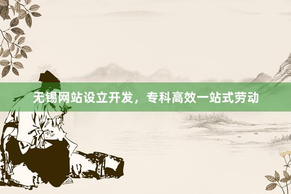 无锡网站设立开发,专科高效一站式劳动